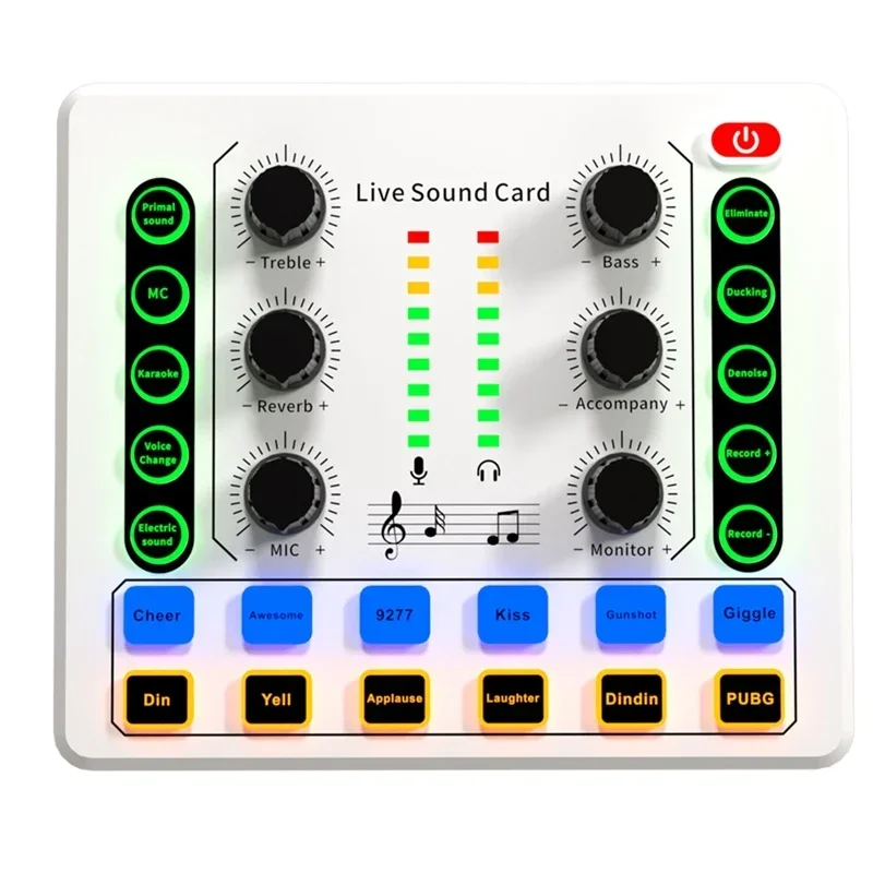 M8 Live Sound Card Podcast Equipment Microphone Audio Mixer Wireless Bluetooth Noise Reduction Live Streaming Podcasting Record