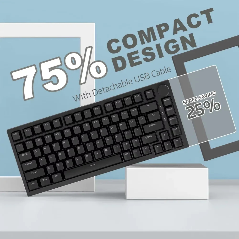 AK820 لوحة مفاتيح الألعاب الميكانيكية السلكية 75 تخطيط مدمج قابل للتبديل السريع RGB الخلفية Esports لوحة المفاتيح لأجهزة الكمبيوتر المحمول ويندوز ماك