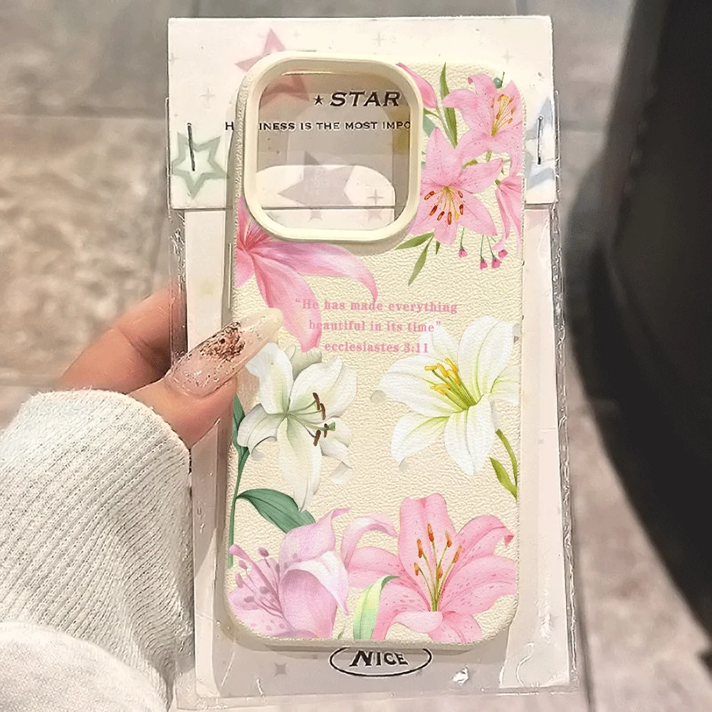 Weiße Lilie Handyhülle für iPhone 17 16 15 14 13 12 11 Pro Max 16 15 14 Plus 17 16 15 14 13 Pro 17Air Silikon Matte Hülle – Detail 1