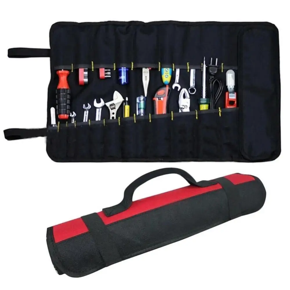 Imagem -03 - Grande Capacidade Ferramenta Bolsa Multi Bolso Profissional Oxford Dobrável Roll up Tool Pouch para Eletricista Trabalhador Hardware Armazenamento