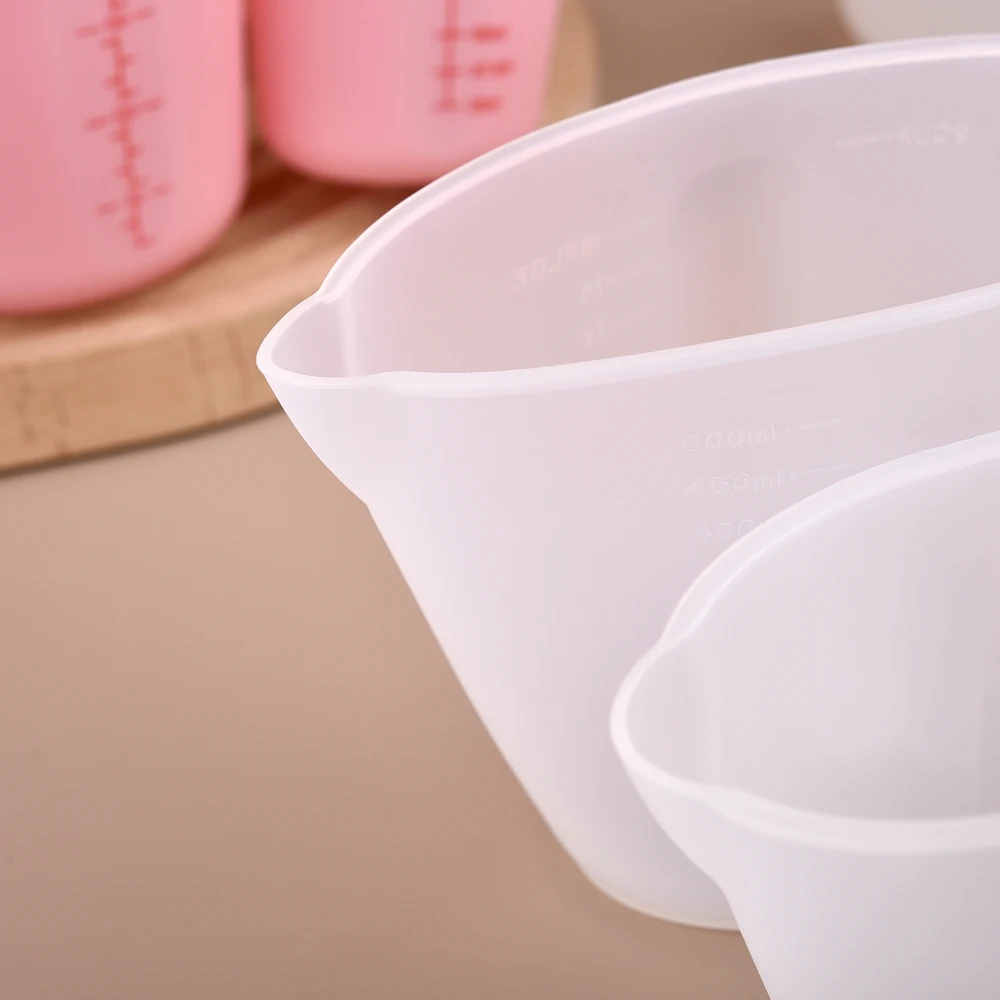 125/250/500ml Silicone Measuring Cup Tools With Scale DIY Gypsum Plaster Epoxy Resin Glue Mixing Cup Tools For Jewelry Making