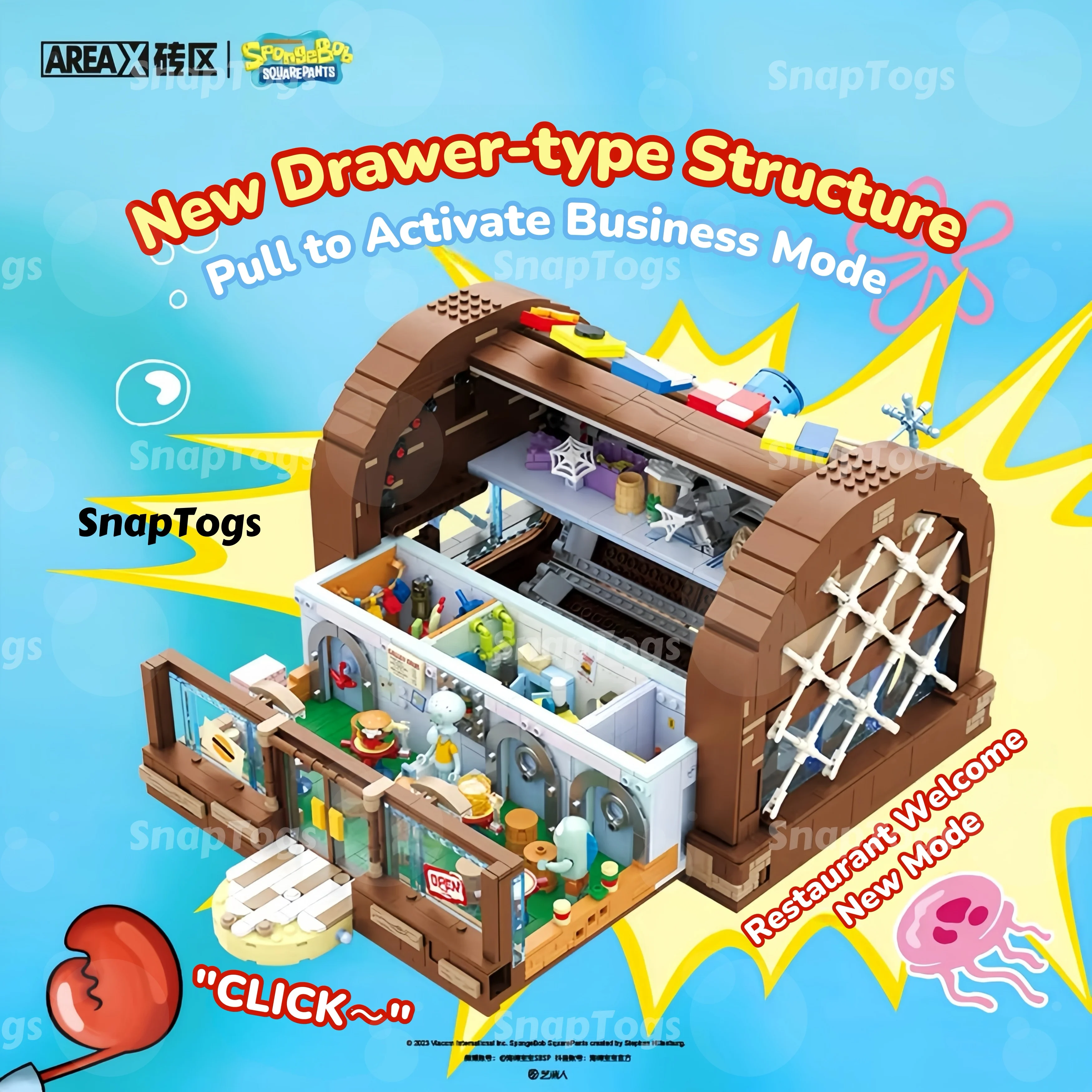 

SnapTogs Official Licensed SpongeBob Series Large Scale Anime Scene Replica Model Building Blocks Collectible Gift for Fans