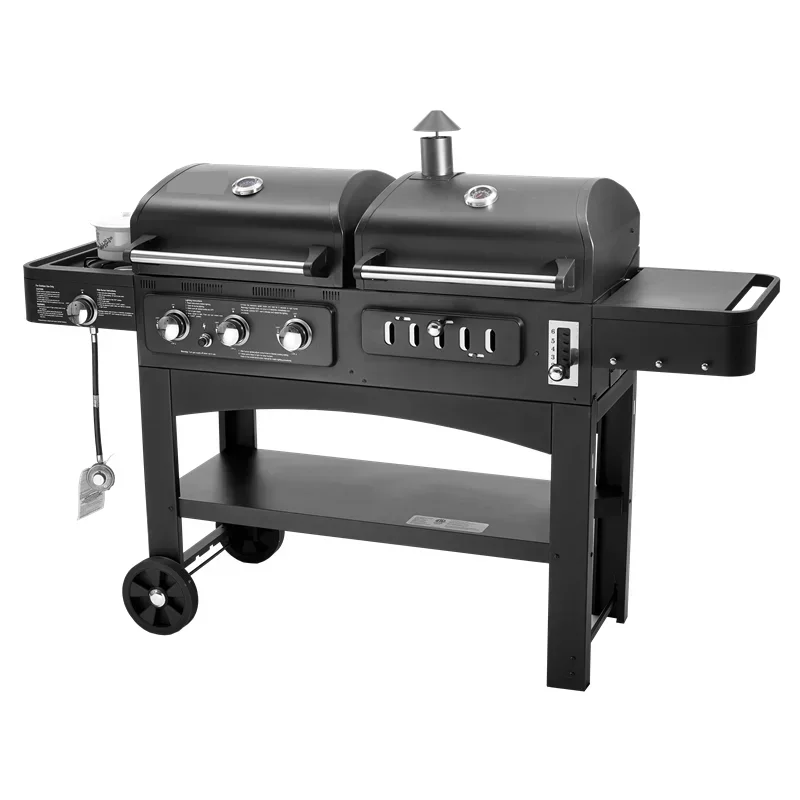 Heavy Duty BBQ Smoker Cooking Grill Windshield Outdoor Folding Charcoal Trolley Charcoal Bbq Grill Barbecue for Outdoor BBQ