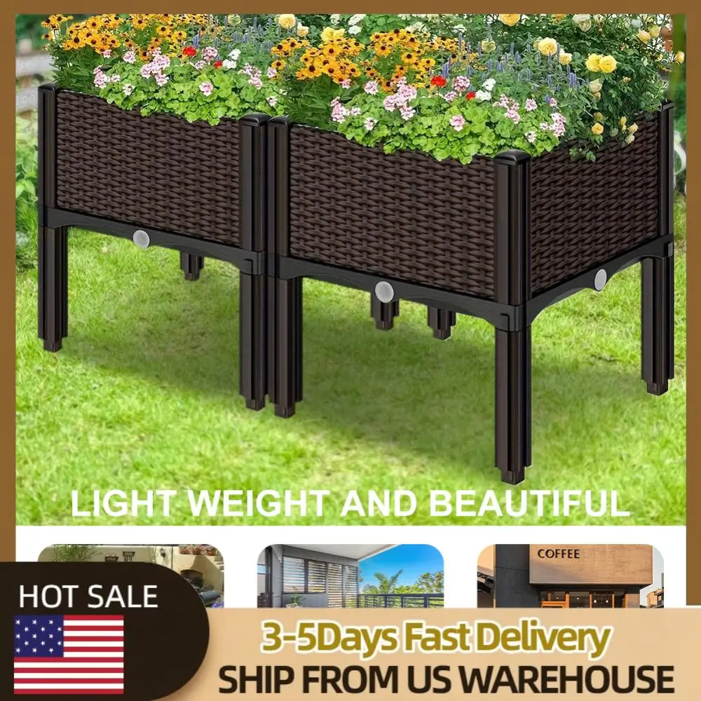 

Приподнятые пластиковые приподнятые садовые клумбы, уличные горшки с дренажными отверстиями