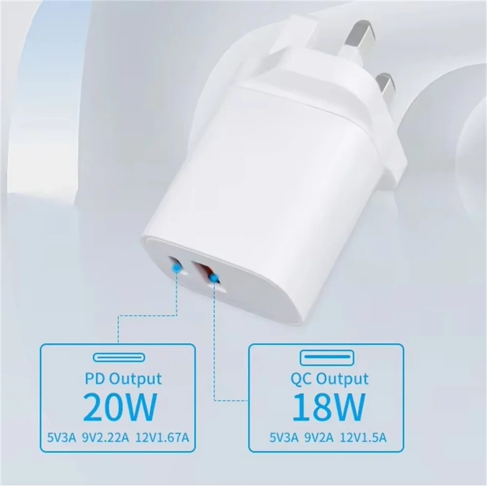 قابس شحن سريع من نوع C ، شاحن حائط ، محول المملكة المتحدة ، قابس لهاتف آيفون 14 ، 14 برو ماكس ، 13 برو ، 20 واط