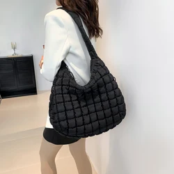 Puffer Tote Bag for Women Soft Puffy Crossbody Bag Large Quilted Tote Bag Quilted Carryall Bag Hobo Handbags Puff Purse