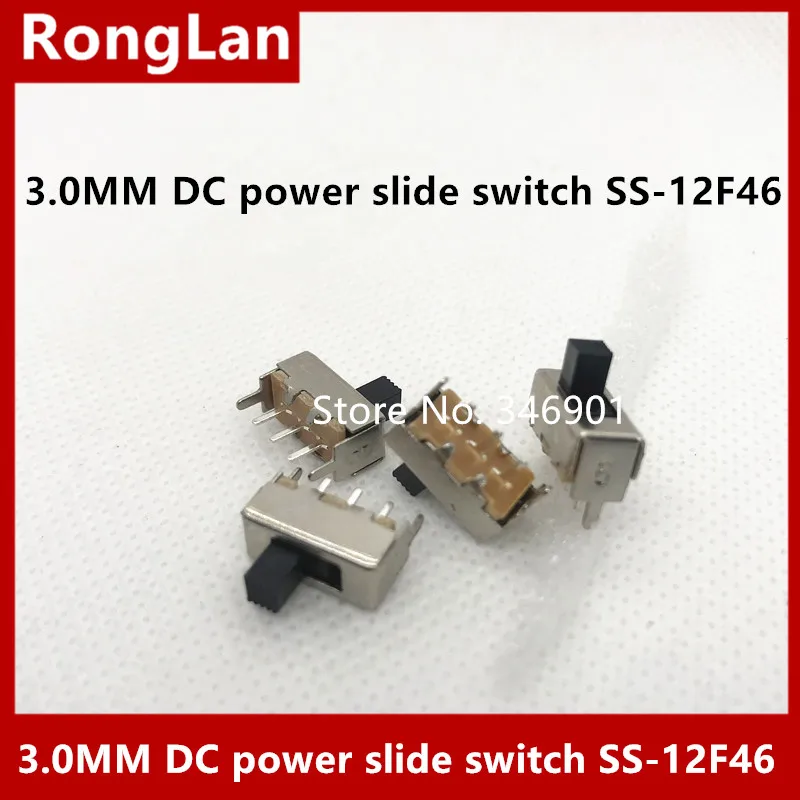 [SA]3.0 spacing small toggle switch DC power slide switch SS-12F46---200pcs/lot