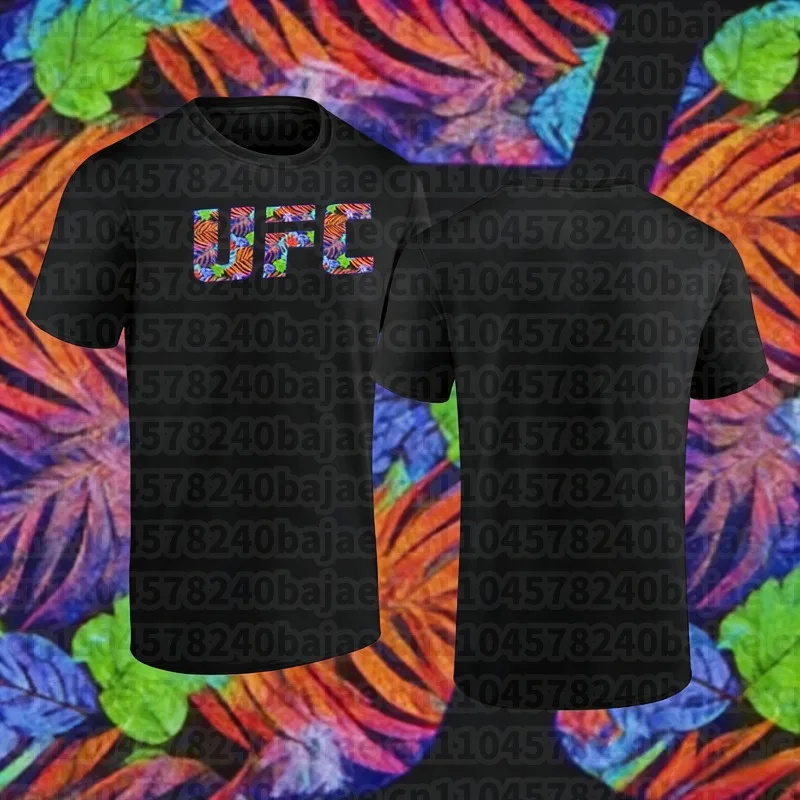 

2025 Summer Hot Selling Boxing Match Color UFC Extreme Sports Cotton T-shirt for Men Casual Fashion Oversized Short Sleeve