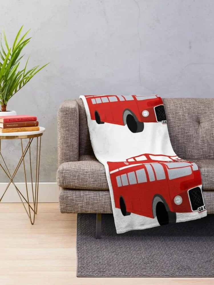 Double Decker Bus Throw Blanket Vintage Picnic bed plaid Decoratives Blankets