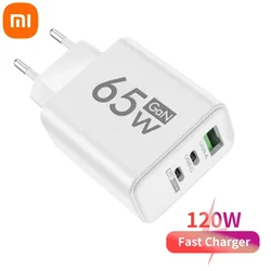 Xiaomi 120W Fast Charger EU US Power Adapter GaN Cargador HyperCharge Mi 14 Ultra 13 12 Pro Redmi 13 Black Shark 5 Type C Cable