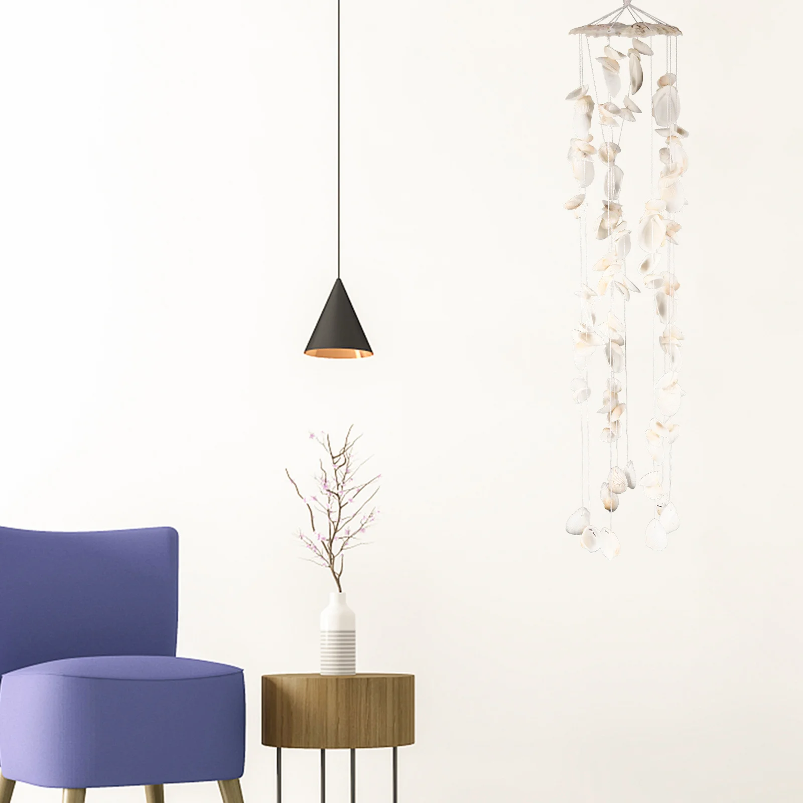 

Seashell Wind Chime Natural Hanging Ornament Home Decor Door Window Decoration Melody Stress Relief Beach Shell Wind Bell