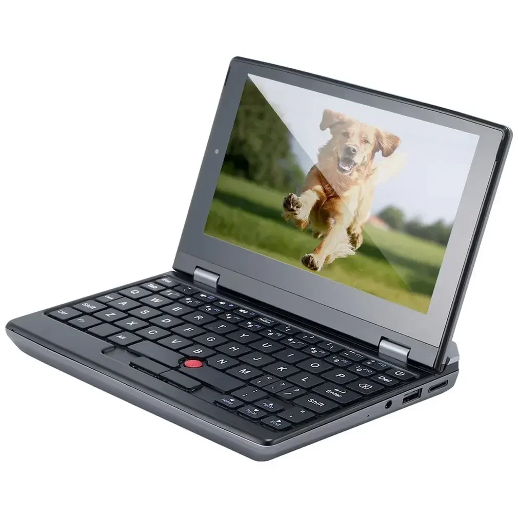 

7 inch gray mini portable laptop computer with 8GB Ram 1TB SSD storage and touch screen pocket laptop notebook computer