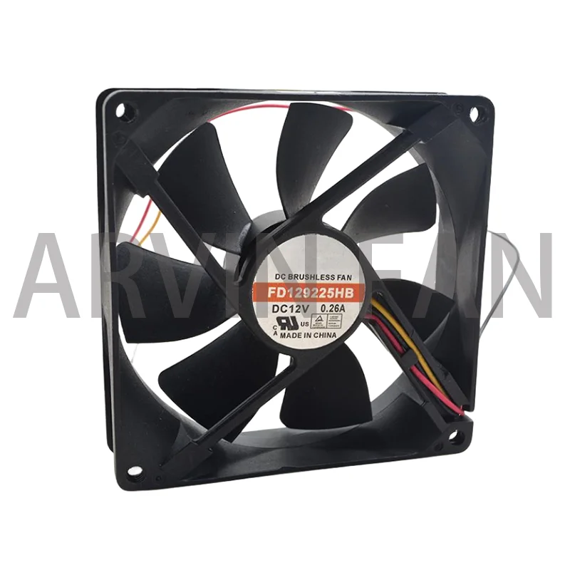 FD129225HB DC 12V 0.26A 90x90x25mm 2-Wire Server Cooling Fan