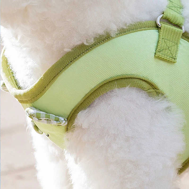 Candy Color Small Dog Harness Funny Animal Shaped Vest Pet Cat Accessories Summer Breathable Mesh York Dog Leash Set