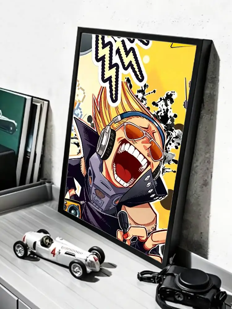 Cartoon Character P-Present Mic  Poster HD Self Adhesive Waterproof Wall Art Ideal for Home Office Dorm Gift