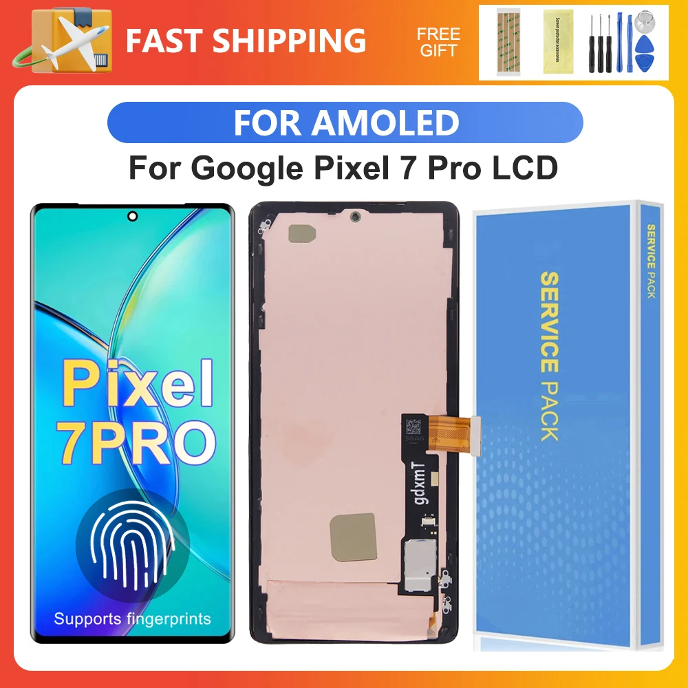 For Google Pixel 7 Pro 6.7\'\'For AMOLED Google Pixel 7 Pro GP4BC GE2AE LCD Display Touch Screen Digitizer Assembly Replacement