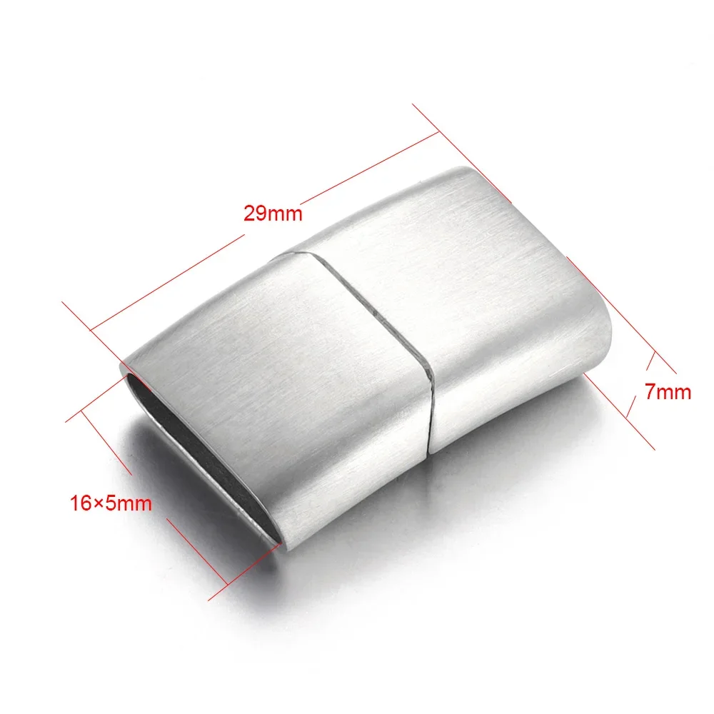 Stainless Steel Magnetic Clasps Brush Hole 16*5mm Leather Cord Connect Magnet Buckle Bracelet Making DIY Jewelry Findings