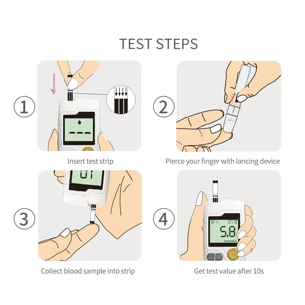 Sannuo Sinocare  GA-3 Blood Glucose Meter Medical Devices Sugar Glucometer Blood Glucose Meter Diabetes with Test Strips