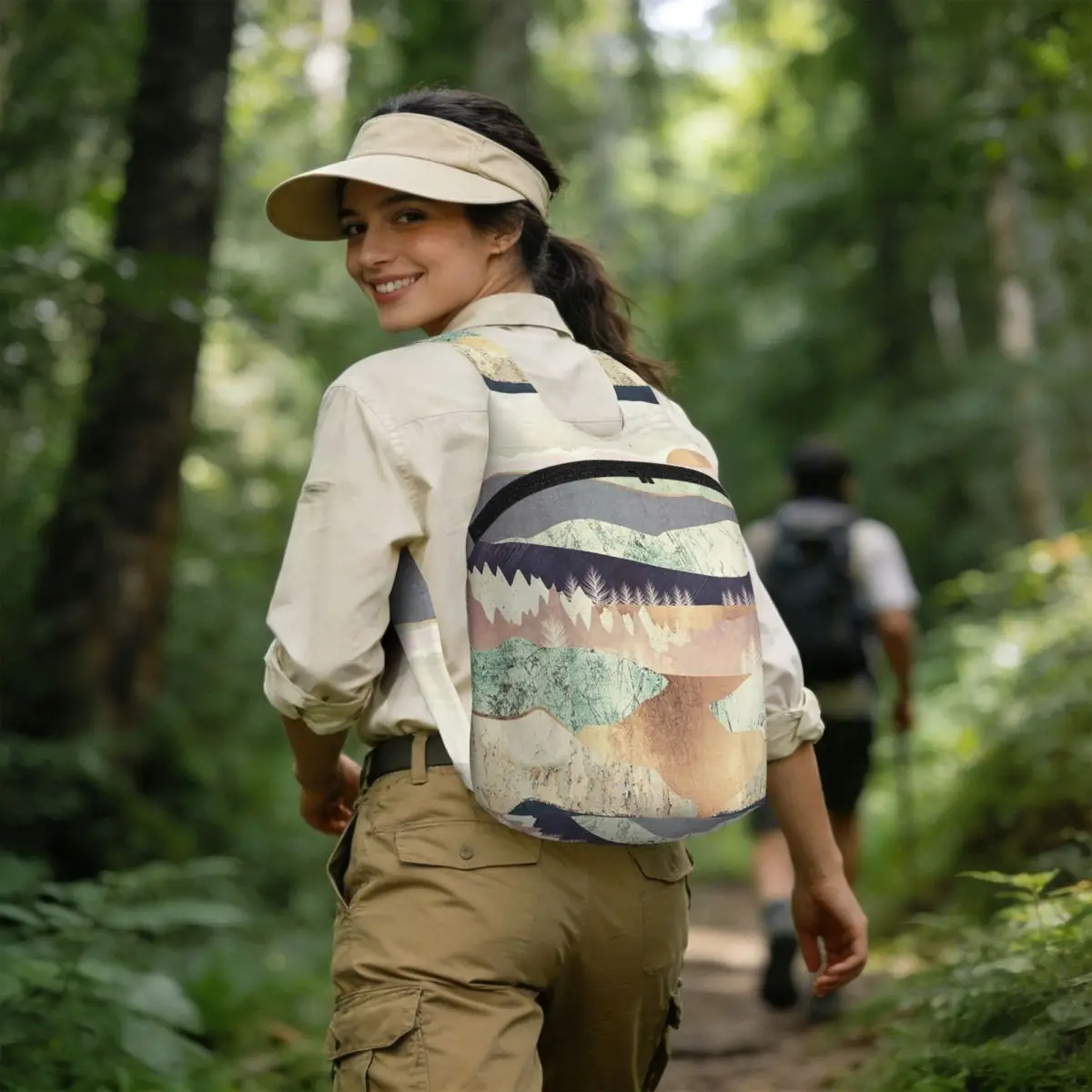Golden Spring Reflection Student Backpack School Bag Hiking Travel Daypack for Men Women Storage Bookbag Shoulder Bags