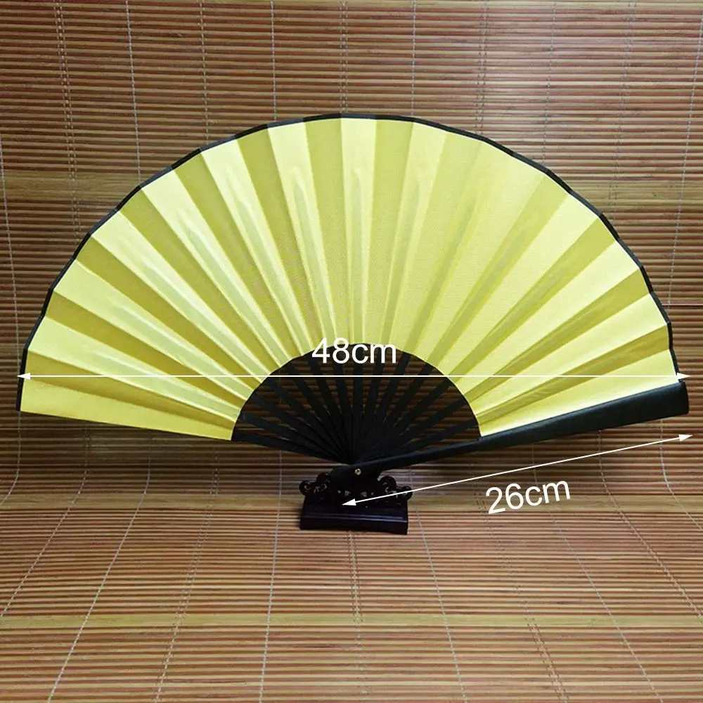 48cm Chinese Tai Chi Wedding Party Decor Kung Fu Fan Folding Stage Fan Plastic Bone Fan Yoga Fan