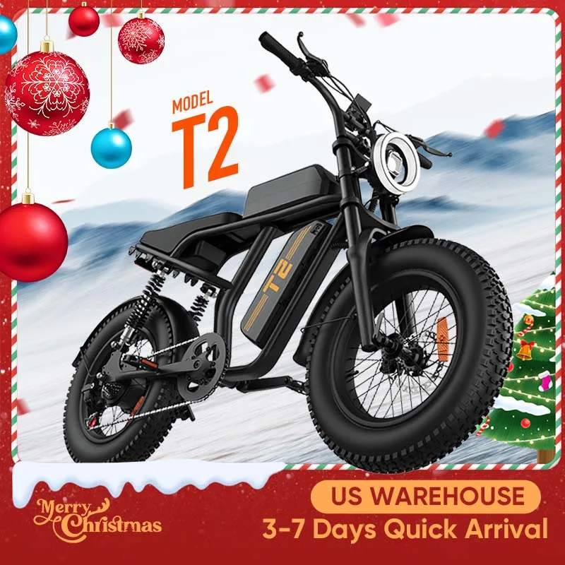 

1500W Peak Electric Mountain Bike 48V 15.6Ah Removable Battery 28MPH 100 Mile Range 20X4" Fat Tire E-Bike Free Shipping Hot Sale