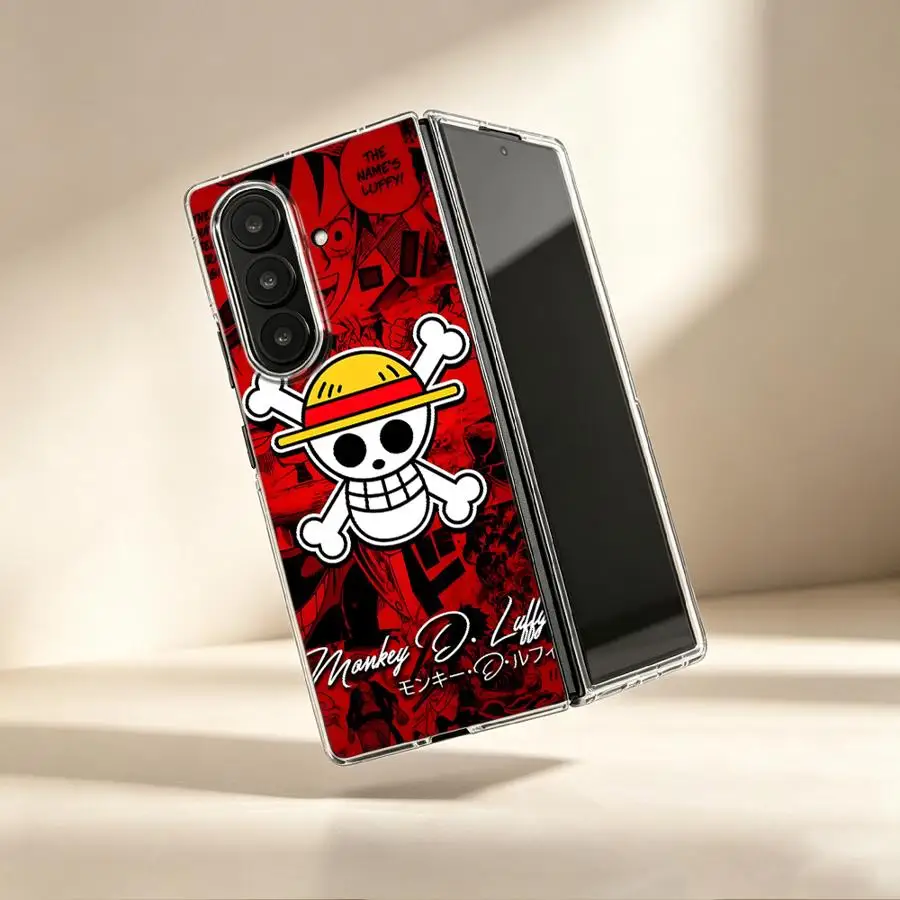 One Piece Luffy Logo Transparente Weiche Handyhülle für Samsung Galaxy ZFold3 ZFold6 ZFold5 ZFold4 ZFold7 Z Fold 7 6 5 4 3