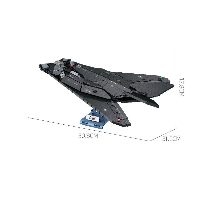 America Military JSF Vehicle F35B Lightning II Fighter Building Block F-117A Attack Aircraft Nighthawk Brick Construction Toy