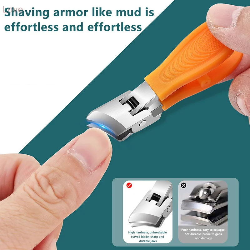 مكافحة سبلاش مسمار كليبرز كبيرة سميكة الصلب خاص مسمار كليبرز قطري كماشة مقص أظافر أدوات مانيكير المنزلية للاستخدام