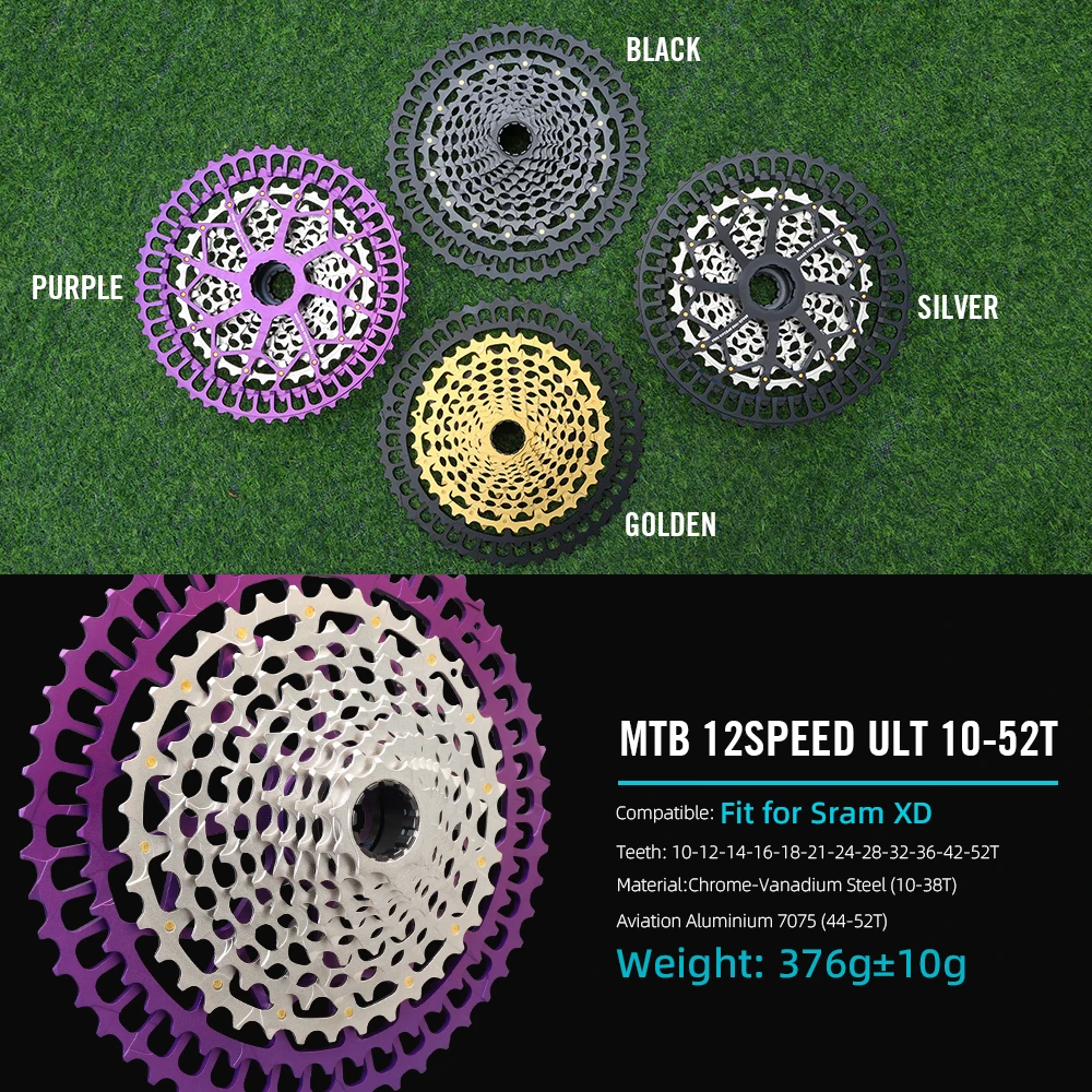 SPEDAO 12 Speed MTB Cassette 10-52T 10-50T 11-50T XD HG Freewheel Lightweight CNC K7 Sprocket Drivetrain Upgrade Bike Parts