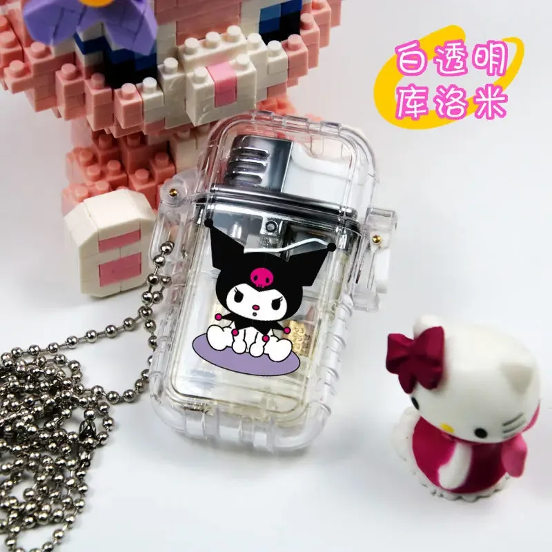 Waterproof Detachable Kulome Lighter Hello Kitty Waterproof Lighter Melody Sanrio Transparent Lighters Bar KTV Lighter Wholesale