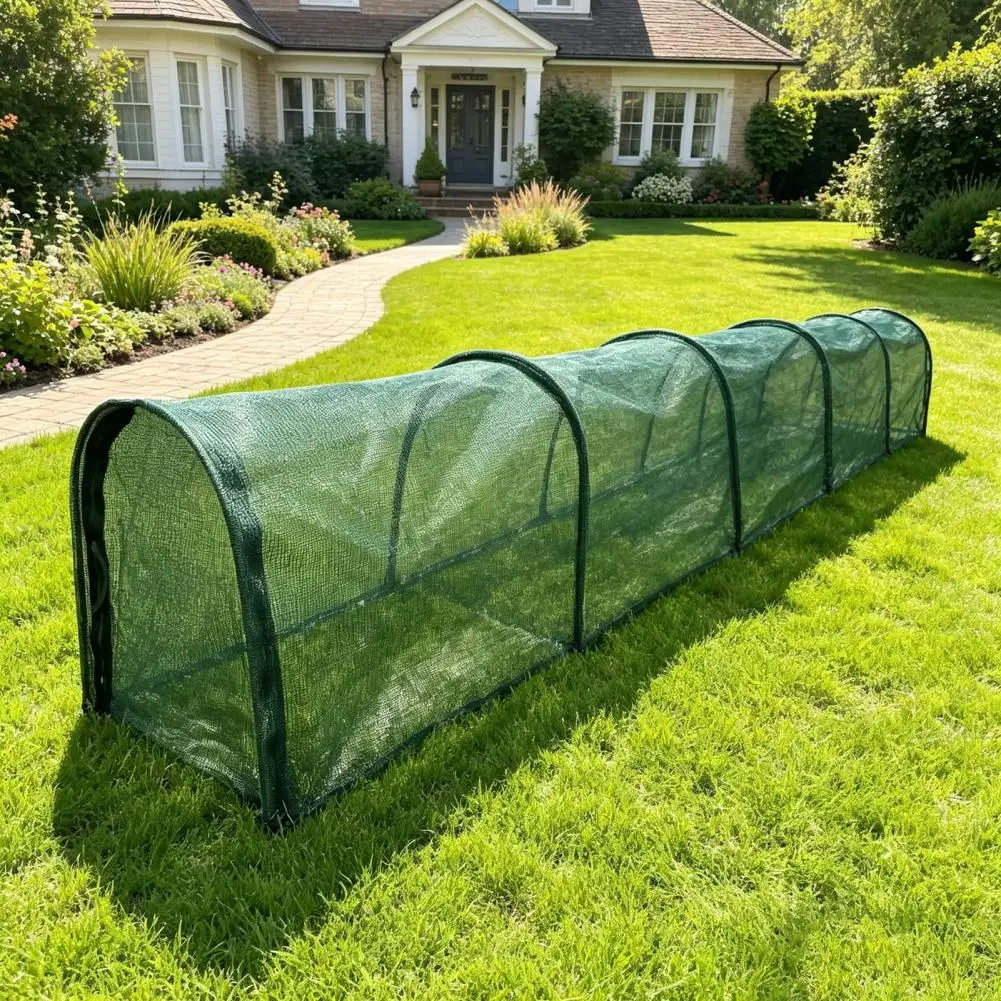 Outdoor Poultry Run Fence Foldable Chicken Tunnel Portable Poultry Run Predator-proof Outdoor Yard Enclosure Instant for Chicken