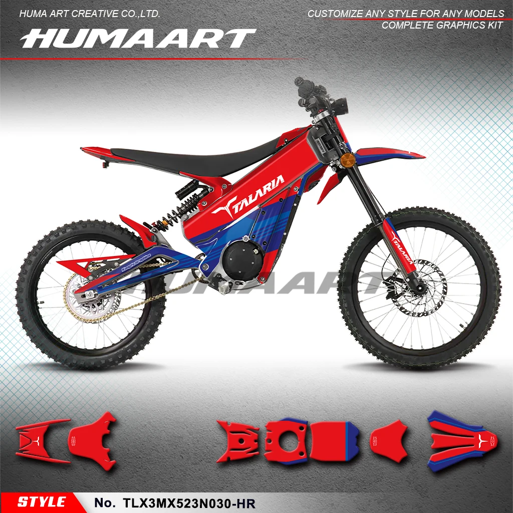 HUMAART Full Dirt eBike Graphics Kit Custom Sticker Kit Decals for TALARIA X3, TLX3MX523N030-HR