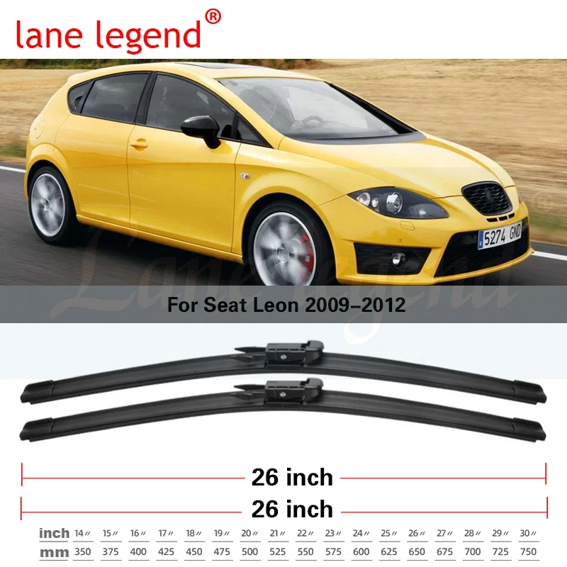 Car Windshield Windscreen Wiper Blades For SEAT Leon 1P Front Rear Wiper Set 2009 2010 2011 2012 26\