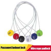 Extended Wire Rope Combination Lock 3 Digit Code Lock Password Motorcycle Helmet Metal Keyed Padlock Travel Anti-Theft Locks