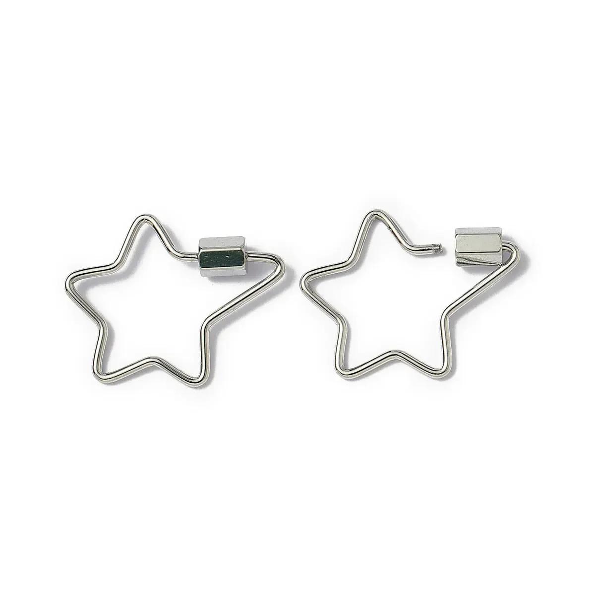 

5pcs/lot Stainless Steel Heart Star Screw Lock Clasps Oval Square Connector Buckles for Necklace Keychain DIY Jewelry Making