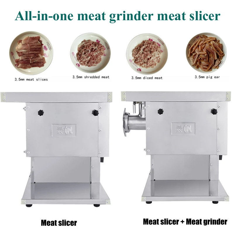 

PBOBP Stainless Steel 600kg/h Meat Slicer Electric 110V 220V 2.5-20mm Meat Cutter Commercial Meat Cutting Machine