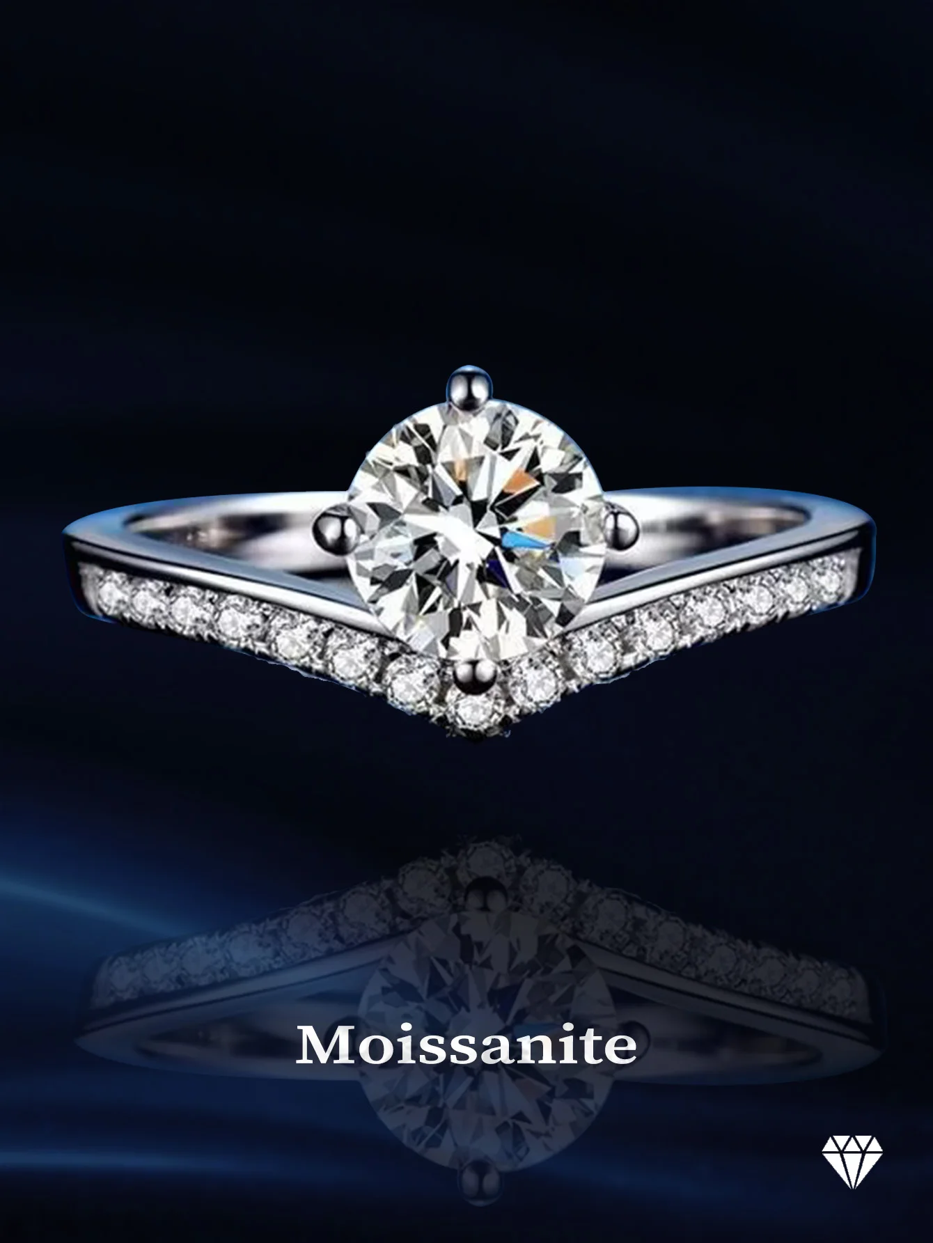 

925 Sterling Silver Ring Moissanite Ring With Gra Certificate Engagement Women New 2024