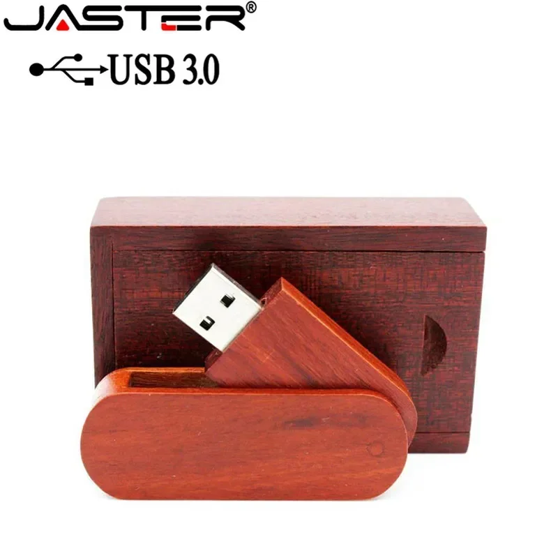 JASTER Wooden 3.0 Flash Drive 64GB 32GB 16GB 8GB Free Custom Logo High Speed Pen Drive with Box Memory Stick Wedding Gift U Disk