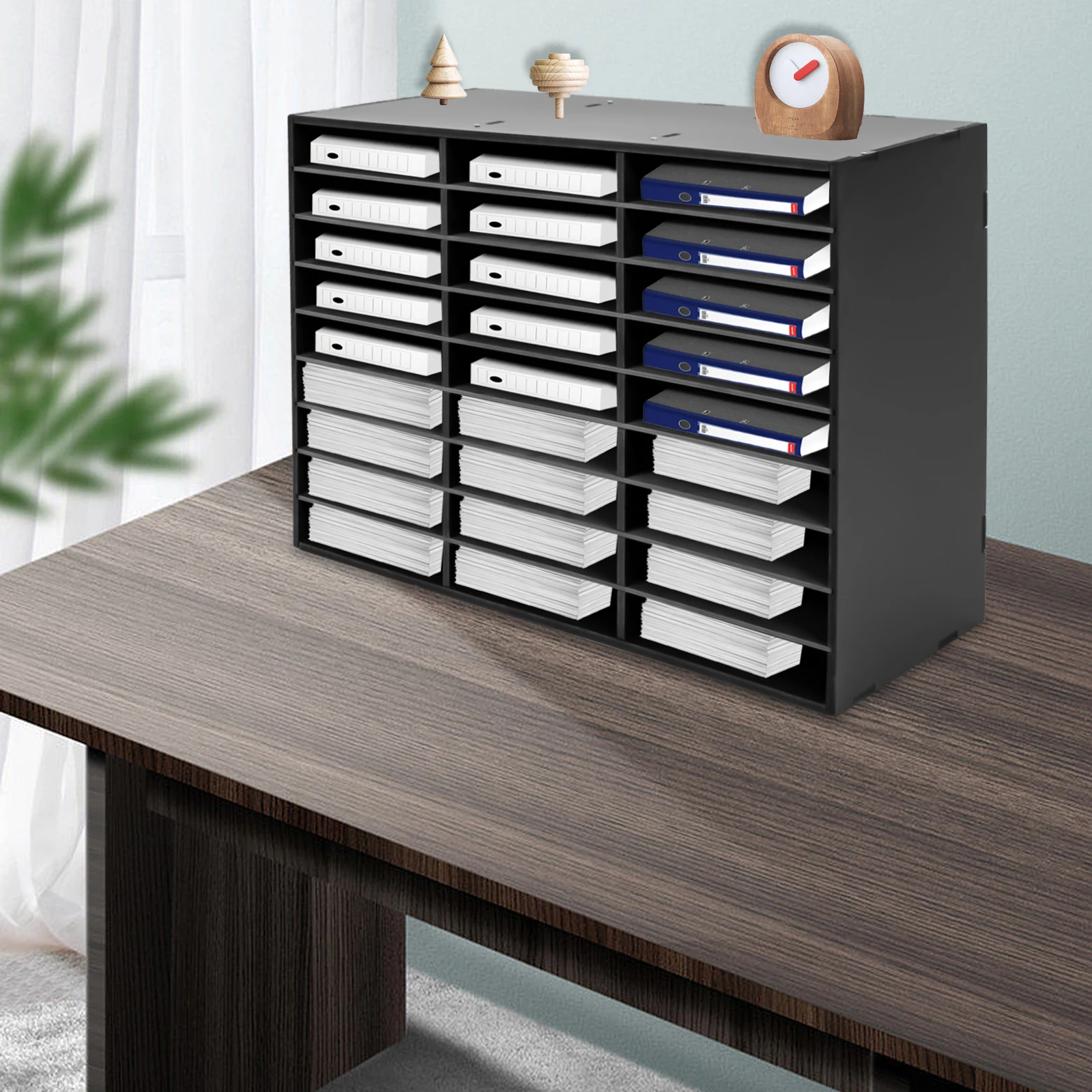 27 فتحة منظم أدب سطح المكتب قابل للتعديل لمركز بريد فارز الملفات