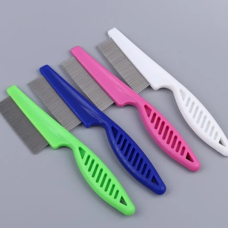 Cats And Dogs Pets Flea Combs Fine-Tooth Stainless Steel Needle Comb Deworming Eggs Catching Lice Grate Grooming Supplies Knife