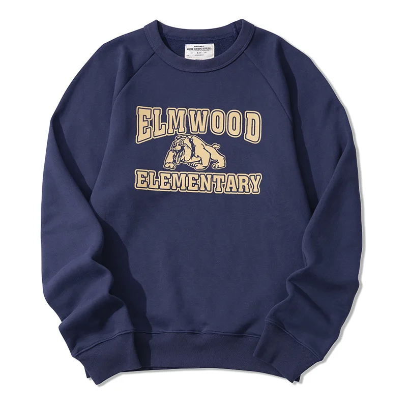 

Vintage Heavyweight 520g Printed Loopba Sweatirt Men's Versatile Thi round Ne Overhead irt Casual Sle Long Sve