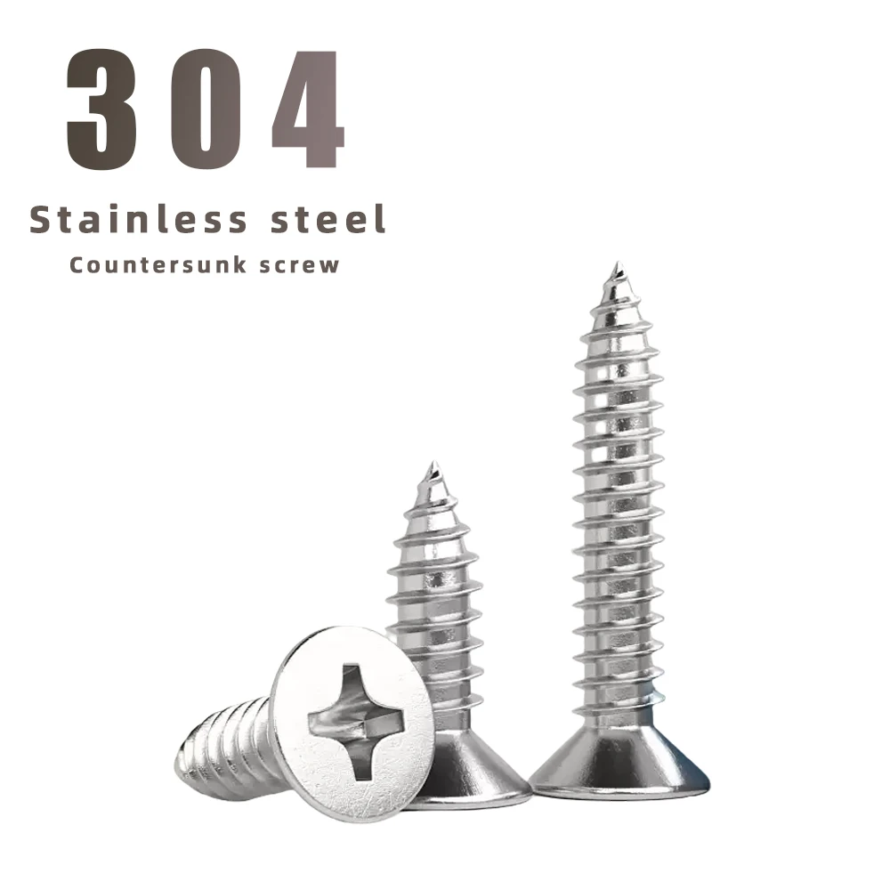 304 stainless steel material Fine thread countersunk self-tapping screws M5.5 M6 M8 Precision mechanical parts available