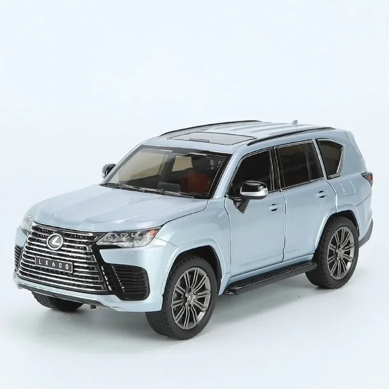 Modèle de voiture Lexus LXfemale SUV en alliage pour enfants, son et lumière, côtes arrière, véhicule jouet à collectionner, cadeau d'anniversaire, échelle 1:24