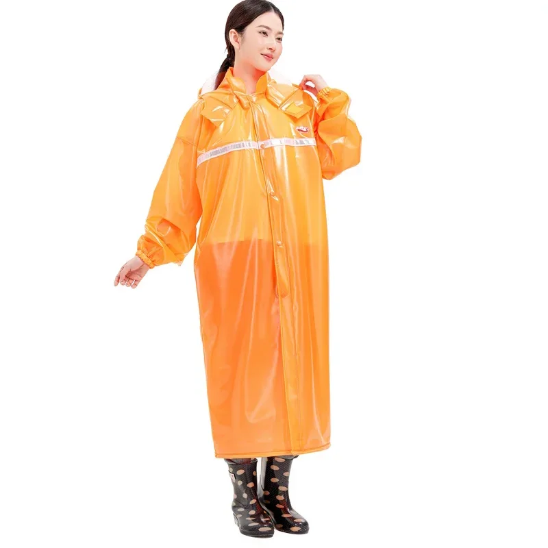 Women Loosen Big Hooded Rain Coat Trench Rainproof