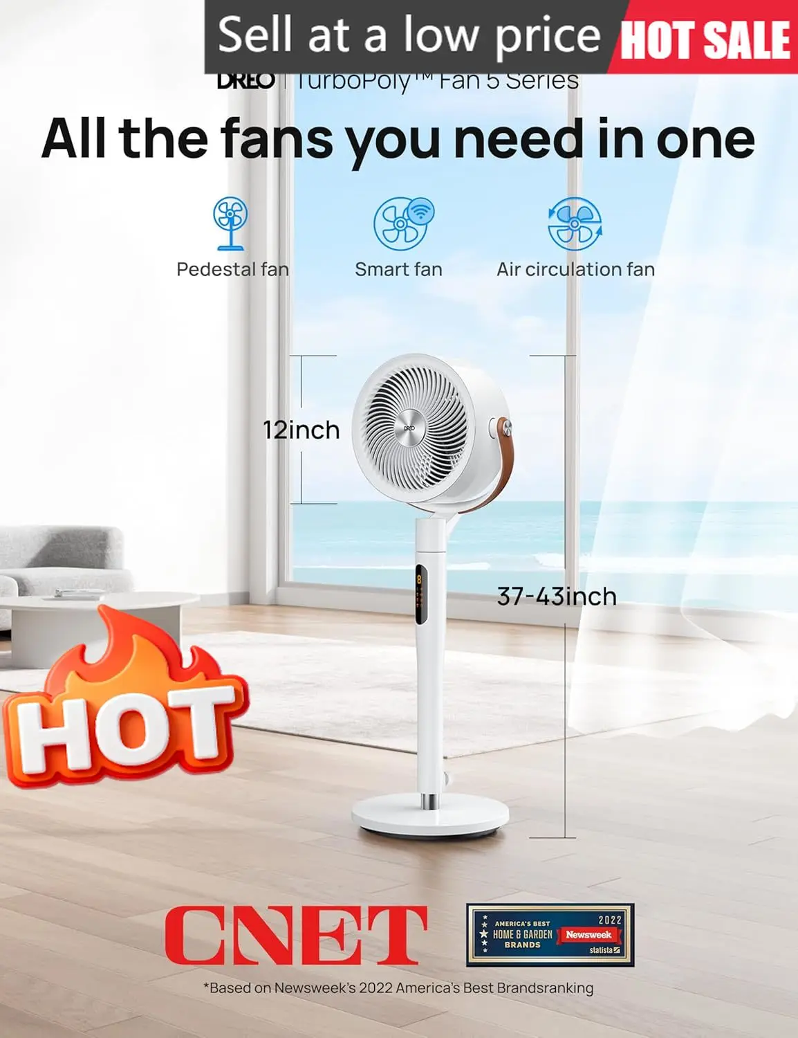 

Standing Fan For Bedroom 100ft Quiet Pedestal Fan With Smart Oscillation Wi Fi Voice Control Dc Motor 6 Modes 8 Speeds Adjustabl