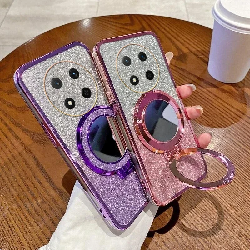Case For Honor Magic 7 Lite Pro 5G X9C Mirror Luxury Plating Magnetic Glitter Case For Honor X9C Magic Pro Lite 7 5g Soft Cover