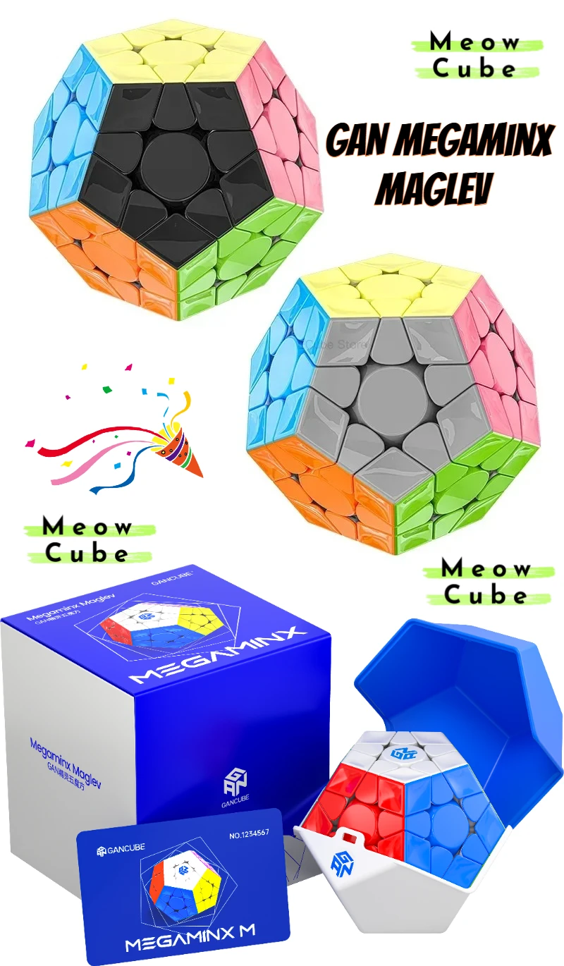 

[MeowCube] GAN Megaminx Maglev Gray UV Magnetic Hands-on Quality Speed Magic Cube Pentahedron Magnets Speed Puzzle Gift Toy