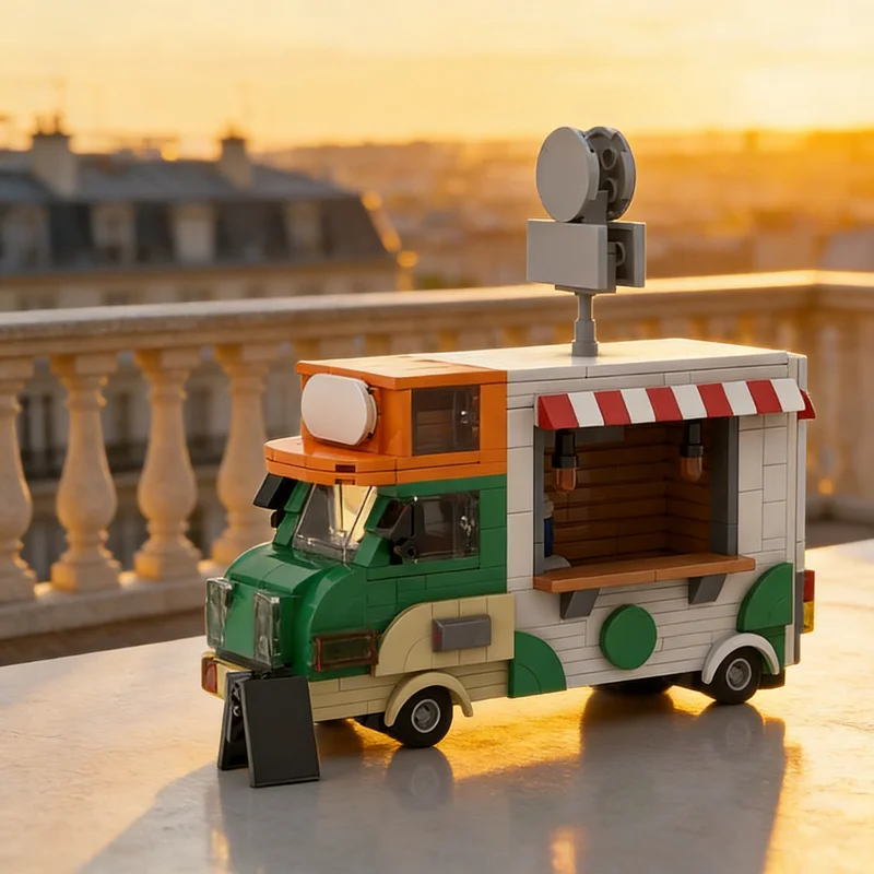 

406pcs MOC Mario Kart World Yoshi S Food Truck Mariose Model Building Blocks Architecture Christmas Gifts Idea Toy Brick