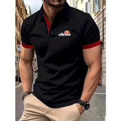 Camisa polo masculina de manga curta, camisa com zíper de lapela, camisa polo respirável, moda casual, nova marca, S to 5XL, 2024