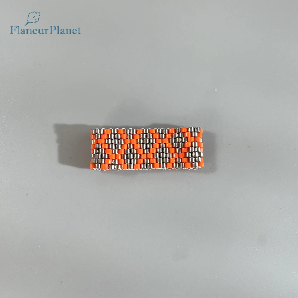 FlaneurPlanet Women Boho Style Beaded Motif Ring